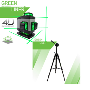 Green Liner 4D zöld szintező lézer kofferben, konzollal, távirányítóval, XL álvánnyal
