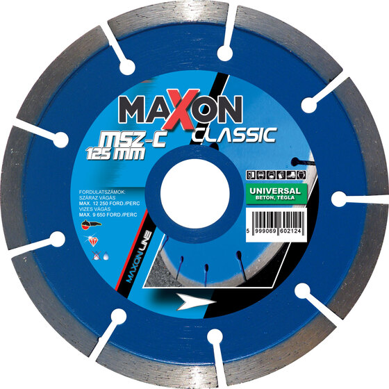Maxon szegmenses CLASSIC 125x22,2x7 mm gyémánt vágótárcsa