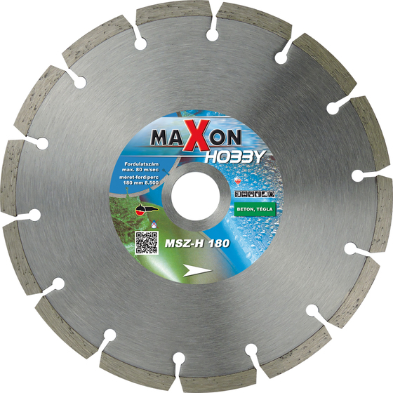 Maxon szegmenses HOBBY 180x22,2x7 mm gyémánt vágótárcsa, univerzális barkács