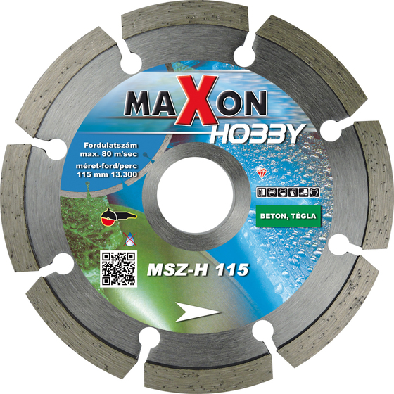 Maxon szegmenses HOBBY 115x22,2x7 mm gyémánt vágótárcsa, univerzális barkács