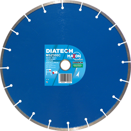 Maxon szegmenses CLASSIC 300x25,4x10 mm gyémánt vágótárcsa