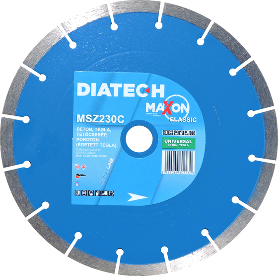 Maxon szegmenses CLASSIC 230x22,2x10 mm gyémánt vágótárcsa