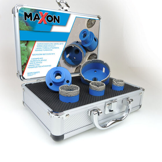 MAXON gyémántfúró készlet M14 sarokcsiszolóhoz (20, 27, 35, 55, 68 mm)