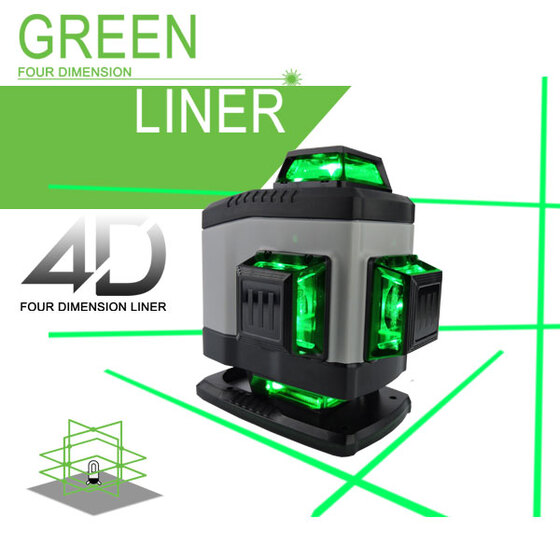 Green Liner 4D zöld szintező lézer kofferben, konzollal, távirányítóval